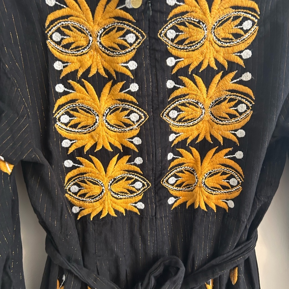 ANTIK BATIK embroidered metallic block print mini dress - Picture 8 of 8
